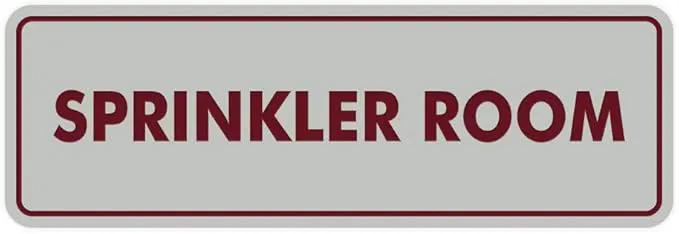 Signs ByLITA Standard Sprinkler Room Sign (Light Grey/Burgundy) - Small by GreenHaven Gardens