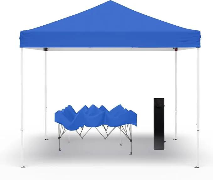 10x10ft Pop Up Canopy Tent,Heavy Duty Waterproof Folding Tent for Camping Parties Events Parties,Outdoor Canopy,Portable Sun Shelter,3 Adjustable Height(Blue) by GreenHaven Gardens