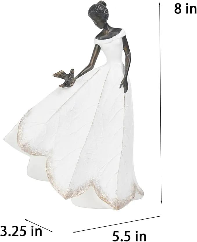 Guichifun Fairy Statue Collection Home Decoration - White Leaf Angel Girls Resin Living Room Bookshelf Decor Garden Outdoor Bathroom Decorations Figurines Gift 5.5 x 3.25 x 8 Inch by GreenHaven Gardens