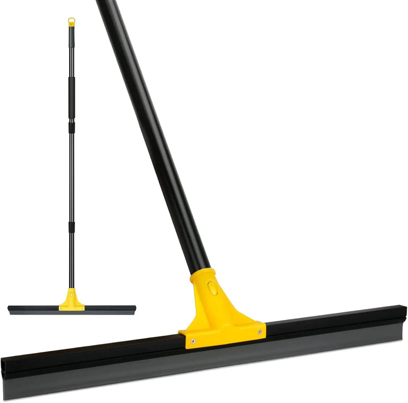 Floor Squeegee for Concrete and Tile Cleaning, 24'' Rubber Wiper Broom, Large Heavy Duty Water Scraper with 60'' Long Handle for Garage, Deck, Bathroom, Shower Glass, Window by GreenHaven Gardens