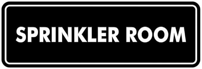 Signs ByLITA Standard Sprinkler Room Sign (Black) - Small by GreenHaven Gardens
