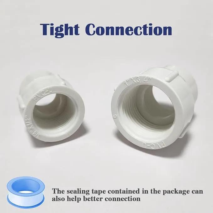 8PCS 1/2 to 1 Inch Female to Female PVC Pipe Pressure Fittings 1/2" to 1" Double Female Thread Coupling Pipe Adapter Connectors for Sprinkler, Drip Irrigation System by GreenHaven Gardens