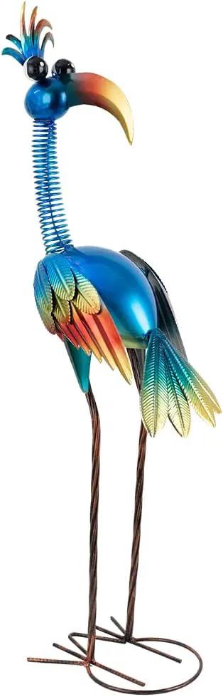 DREAMSOUL 30" Tall Bird Garden Statues Metal Standing Bird Outdoor Statues, 3D Funny Statue for Garden Patio Lawn by GreenHaven Gardens