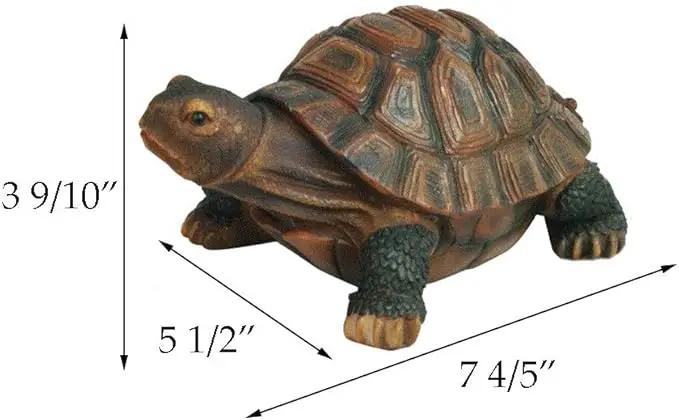 Danmu 1Pc of Polyresin Tortoise Statue Garden Statues, Outdoor Statues, Garden Ornaments, Yard Statue for Home and Fairy Garden Decor (M 7 4/5" x 5 1/2" x 3 9/10") by GreenHaven Gardens