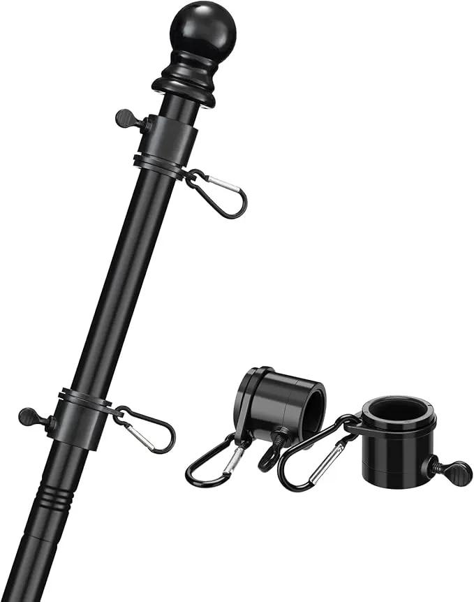 COCONUT Flag Pole for House, 5FT Black Stainless Steel Wall Mount Flagpole Suitable for 3x5 American Flags, Perfect for Yard Truck Porch Boat (Flag Pole Only) by GreenHaven Gardens
