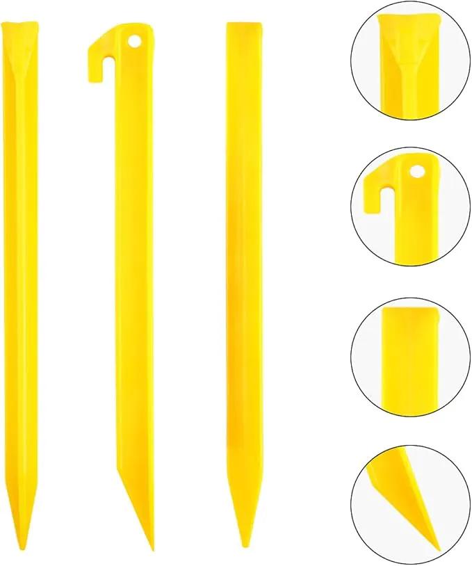 10-Pack Plastic Tent Stakes – 9-Inch Heavy Duty Canopy Anchoring Pegs for Camping, Gardening, Landscaping, Backpacking – Lightweight, Rust-Proof, Reusable Camping Stake by GreenHaven Gardens