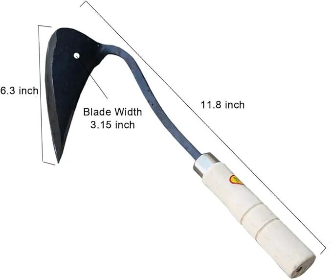 HANSHIN Premium Forged Gardening Hand Plow Hoe, Korean Daejanggan Style Ho-Mi(Weeding Sickle) for EZ Digger Tools, 1 Pack by GreenHaven Gardens