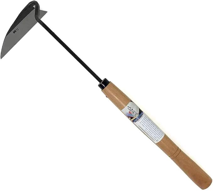 HACHIEMON Japanese Weeding Tool Very Sharp Edge Nejiri-Gama Long Type - Made in Japan by GreenHaven Gardens