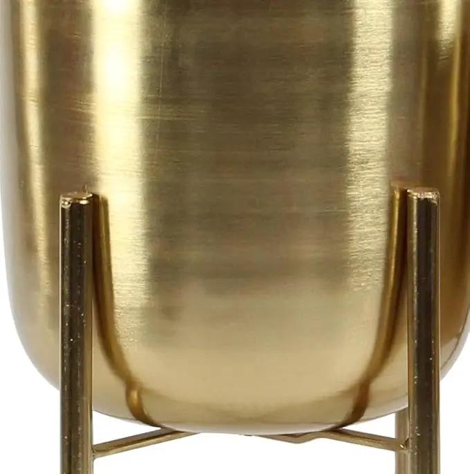 CosmoLiving by Cosmopolitan Metal Indoor Outdoor Planter Dome Large Planter Pot with Removable Stand, Set of 2 Planters 19", 22"H, Gold by GreenHaven Gardens