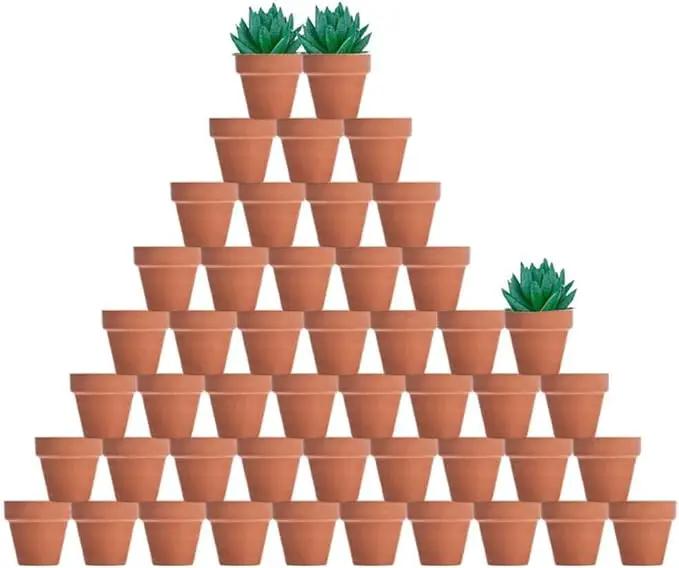 vensovo 48 Pcs 2" Tiny Terracotta & Terra Cotta Pots with Drainage - Small Mini Clay Ceramic Pottery Planter Ideal for Indoor/Outdoor Plants, Crafts, Wedding Favors by GreenHaven Gardens