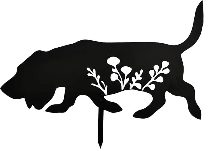 Basset Hound Metal Dog Stake Garden Garden Statue, Yard Decoration Art Lawn, Dog Gifts for Dog Lovers, Outdoor Home Decoration Metal Animal Statue by GreenHaven Gardens