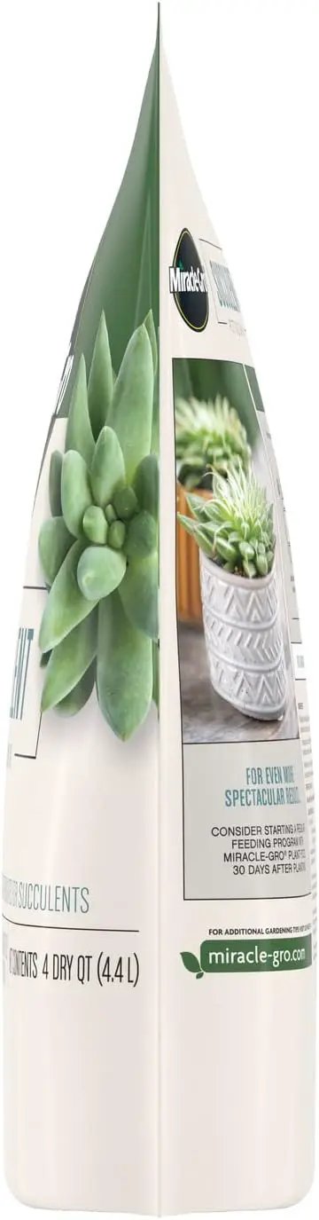 Miracle-Gro Succulent Potting Mix - Fertilized Soil with Premium Nutrition for Indoor Succulents, 4 qt. (2-Pack) by GreenHaven Gardens