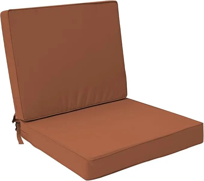 Outdoor Deep Seat Cushion Set 19" x 19", Water Repellent & Fade Resistant Cushion for Patio Furniture, Back & Seat Cushion with Removable Covers for Sofa, Couch, Red by GreenHaven Gardens