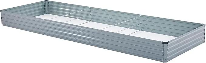 12x4x1FT Galvanized Raised Garden Beds Kit Large Outdoor Metal Gardening Planter Box for Vegetable Elevated Flower Herbs, Gray by GreenHaven Gardens