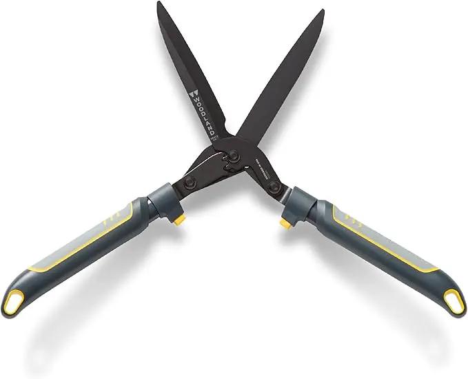 Woodland Tools Super Duty Hedge Shears, 23 Inch Manual Hedge Clippers with 10 Inch Gear-Assist Blades, Power Notch, and Non Stick Coating, Heavy Duty Trimmer for Thick Shrubs and Hedges by GreenHaven Gardens
