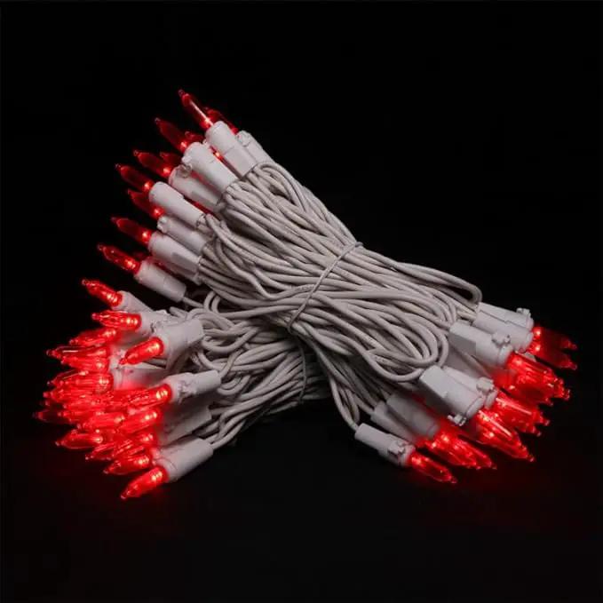 Red Christmas LED Lights - 2 Pack 100 Count Red Christmas String Lights for Tree, Bedroom, Wedding, Indoor/Outdoor Valentines Day Decorations, 2 Sets 33 Feet White Wire, UL Certified, Connectable by GreenHaven Gardens