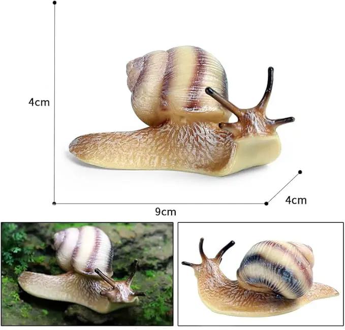 2 Pcs Snail Figurine Miniature Snail Model Realistic Animal Figurines Fairy Garden Micro Landscape Decor by GreenHaven Gardens