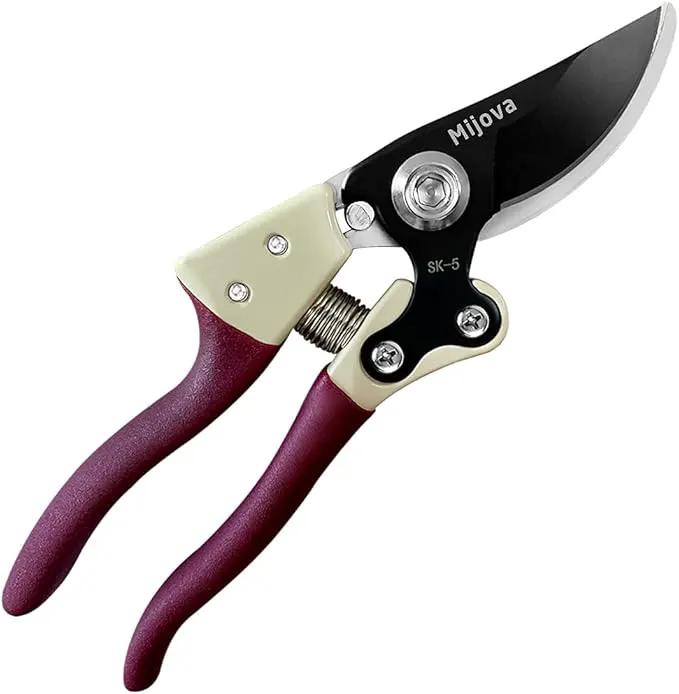Gardening Scissors, Precision Pruning shears for Branches Shrubs and Vines, High-Carbon SK5 Steel Stays Sharp Longer for Clean Cuts that Promote Plant Health by GreenHaven Gardens
