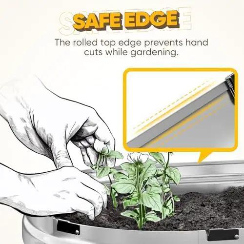 KING BIRD Raised Garden Bed Kit 2025 Upgraded Quick-Setup Galvanized Planter Garden Box Outdoor for Gardening, Vegetables, Flowers, 74x36x12 in, Silver by GreenHaven Gardens