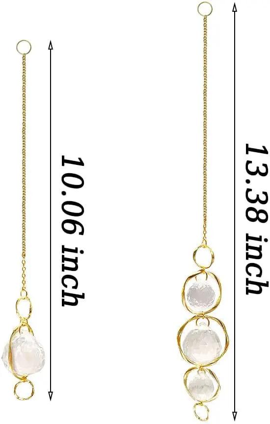2 Pcs Crystal Suncatcher Wind Chimes for Outside,Crystal Suncatcher Prisms Hanging Outdoor Wind Chimes,Sun Catcher Hanging Crystals for Windows,Suncatchers Wind Chime Garden Decor Wedding Decoration by GreenHaven Gardens