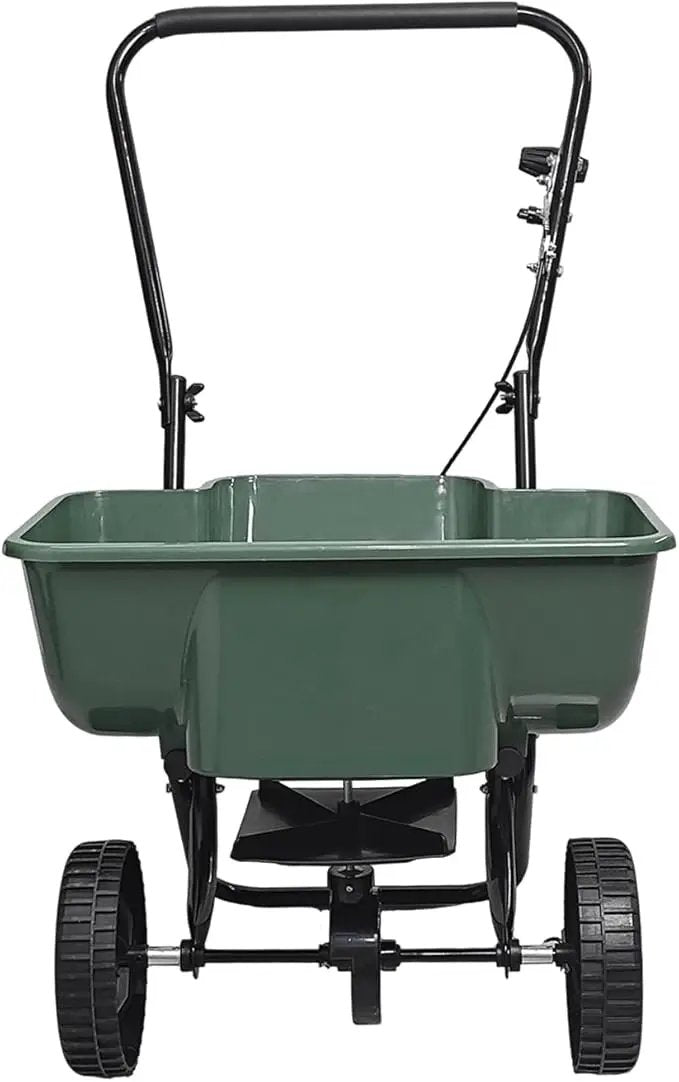 80LB Walk-Behind Broadcast Spreader for Seed,Fertilizer,Salt,Ice Melt, Fertilizer Spreader with Adjustable Drop Rate, Seed Spreaders for Lawns by GreenHaven Gardens