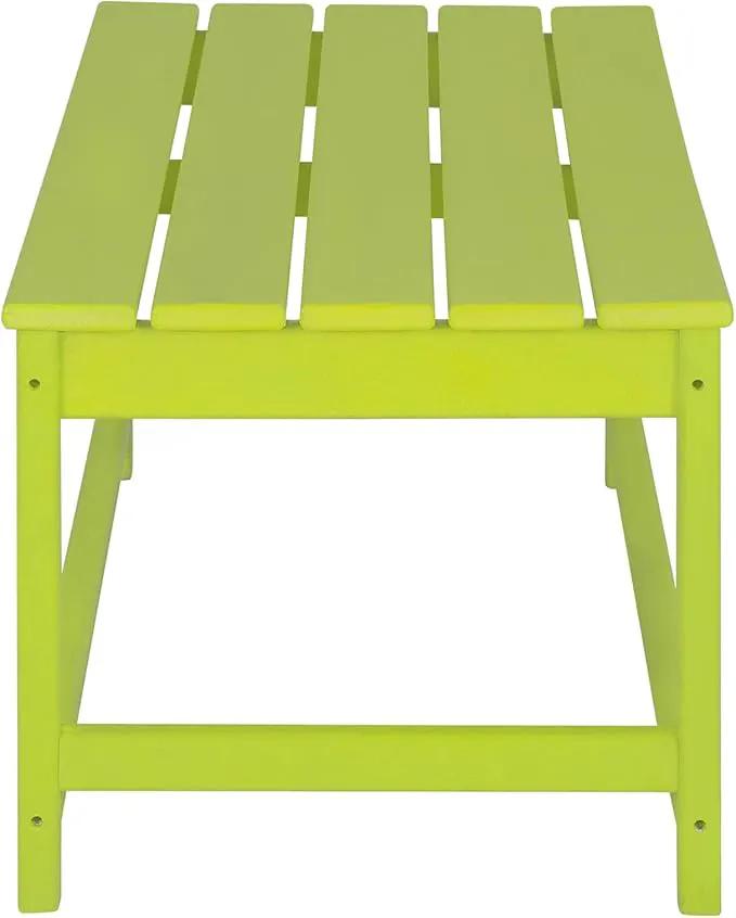 WO Home Furniture Adirondack Chairs Table Set of 3 PCS Outdoor Folding Chairs Coffee Table Weather/UV Resistant for Lawn, Garden, Bon Fire, Balcony (Lime) by GreenHaven Gardens
