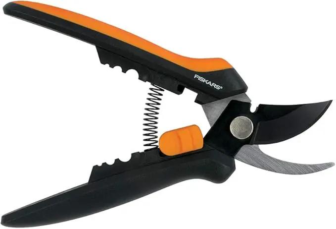 Fiskars Floral Pruning Shears - Plant Cutting Scissors/Garden Clippers For Deadheading and Working with Flowers - Black/Orange by GreenHaven Gardens