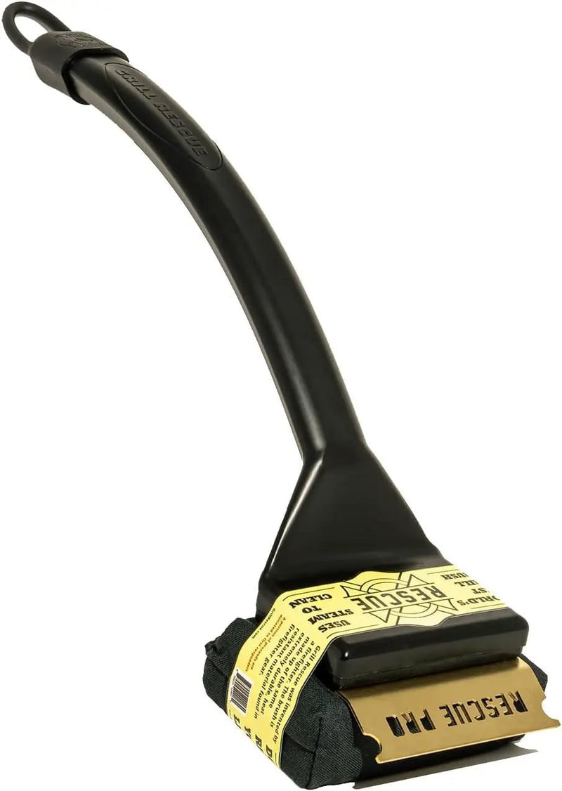 Grill Rescue BBQ Replaceable Scraper Cleaning Head, [Rescue-Upgraded], Bristle Free, Durable and Unique Scraper Tools for Cast Iron or Stainless-Steel Grates, Barbecue Cleaner (Rescue Pro) by GreenHaven Gardens