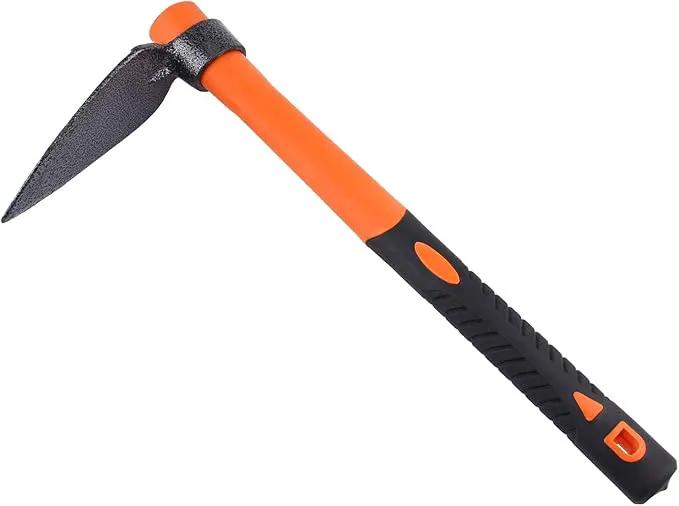 Single Head Sharp Hoe with Heavy Duty Forged Adze and Ergonomic Non-Slip Handle for Loosening Soil, Seeding, Camping Outdoor 39mm/15-Inch by GreenHaven Gardens