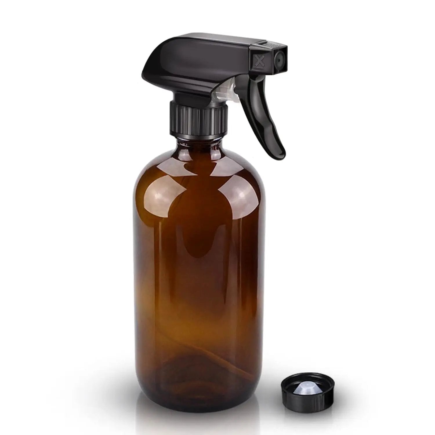 Wedama Amber Glass Spray Bottles, 16 oz Glass Spray Bottles for Cleaning Solutions and Essential Oils, Refillable Empty Spray Bottle with Adjustable Nozzles for Alcohol, Plant and Hair Care (1 Pack) by GreenHaven Gardens