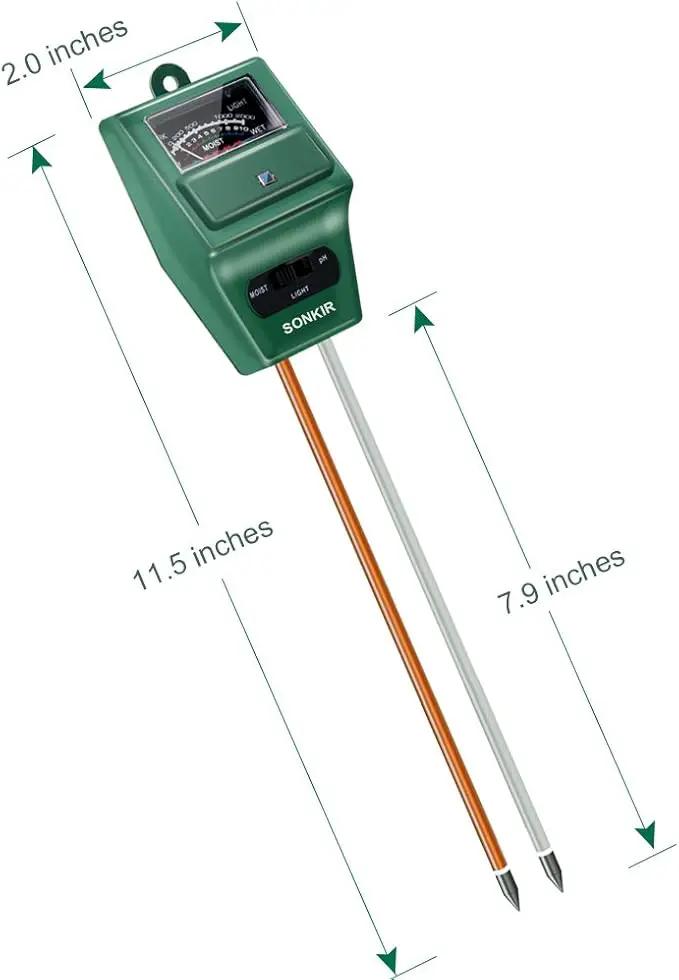 Soil pH Meter, MS02 3-in-1 Soil Moisture/Light/pH Tester Gardening Tool Kits for Plant Care, Great for Garden, Lawn, Farm, Indoor & Outdoor Use (Green) by GreenHaven Gardens