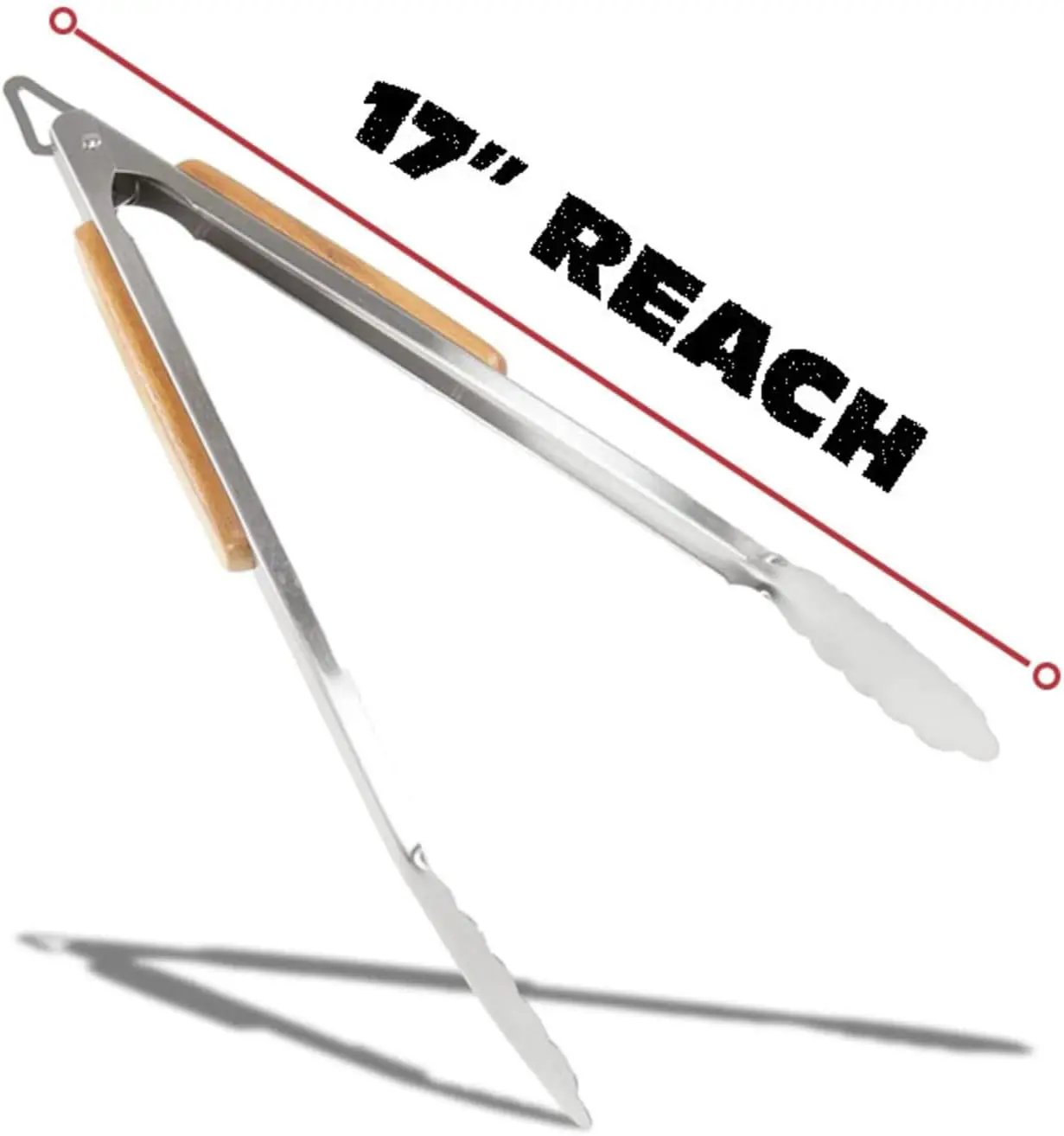 BBQ-AID Pro BBQ Tongs for Grill - 17" Professional Grade Barbecue Tongs for Cooking- Solid & Sturdy - Built with 304 Grade Stainless Steel and Acacia Wood - Heavy Duty Built to Last Kitchen essential. by GreenHaven Gardens