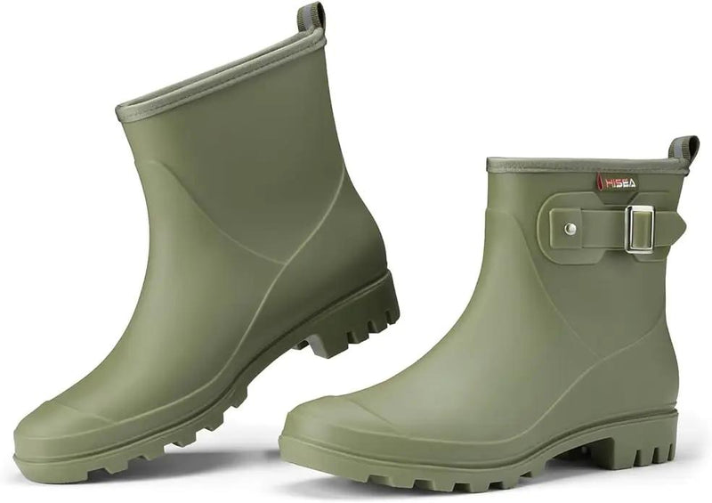 HISEA Women's Ankle Rain Boots Waterproof, Fashion Short Garden Shoes Anti-slip for Women with Comfortable Insole by GreenHaven Gardens
