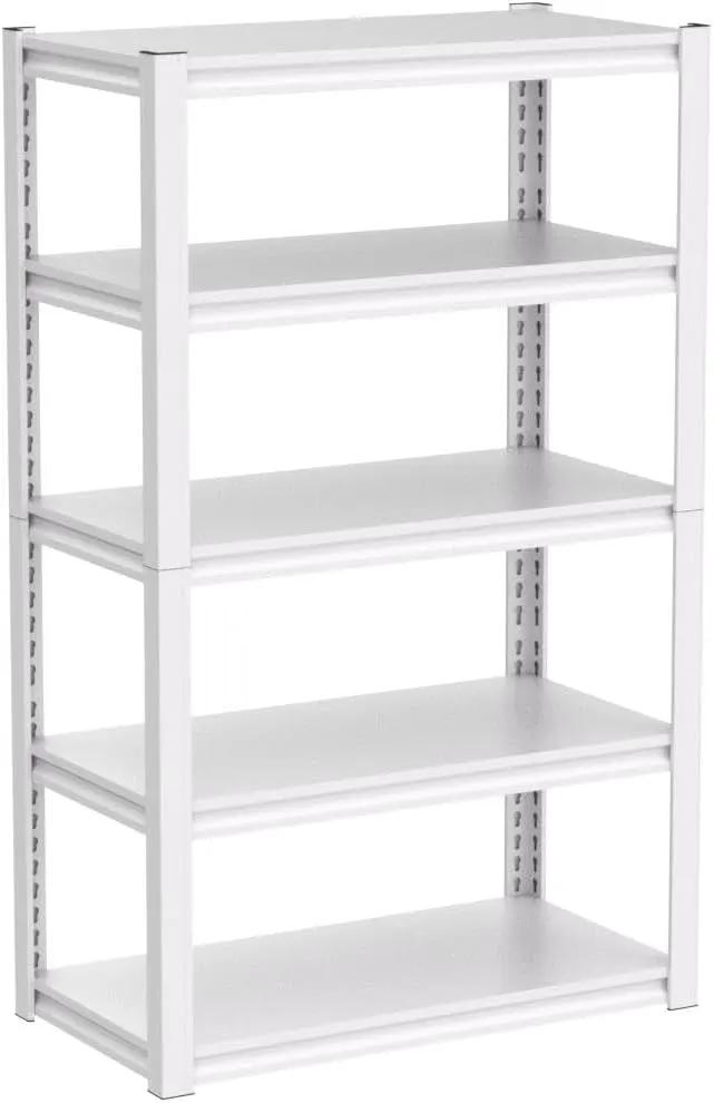 Raybee 5 Tier White Metal Heavy Duty Garage Shelving Unit 2000LBS Storage Shelves by GreenHaven Gardens