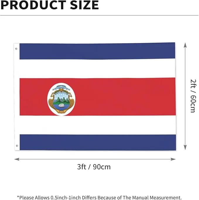 Costarica Flag Garden Yard House 2x3 ft Flags Double Sided Print Banner Indoor Outdoor Party Home Decorations for Boat Dorm House Balcony by GreenHaven Gardens