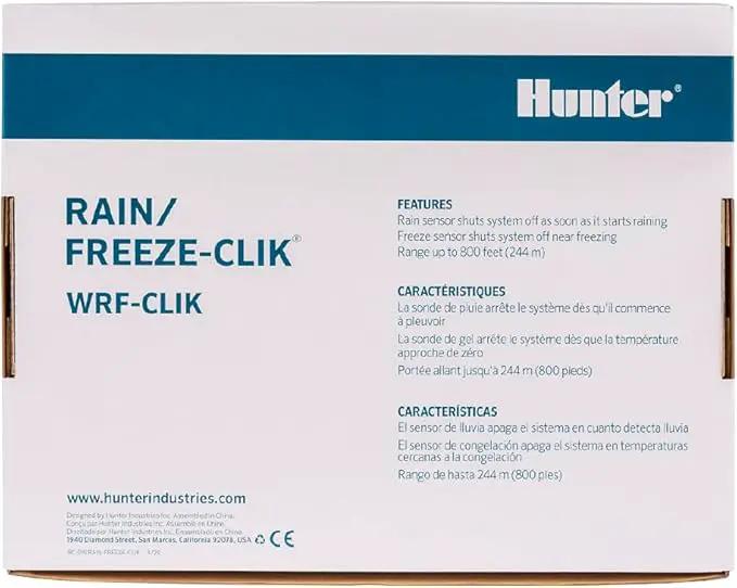 Hunter Industries WRFCLIK Hunter Clik, Wireless Rain/Freeze Sensor Combo (Includes Receiver and Transmitter), White by GreenHaven Gardens
