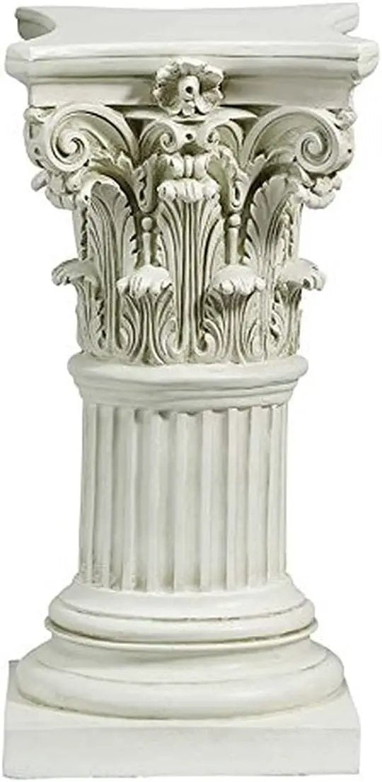 Design Toscano Corinthian Pedestal Column Plant Stand, Medium 29 Inch Tall, Cast Stone Resin, Antique Stone Finish by GreenHaven Gardens