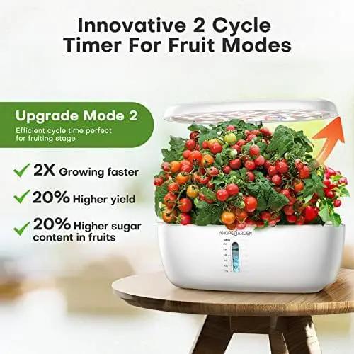 Ahopegarden Indoor Garden Hydroponics Growing System: 12 Pods Plant Germination Kit Herb Garden Kit Growth Lamp Countertop with LED Grow Light Hydrophonic Planter Grower Harvest Vegetable Lettuce by GreenHaven Gardens