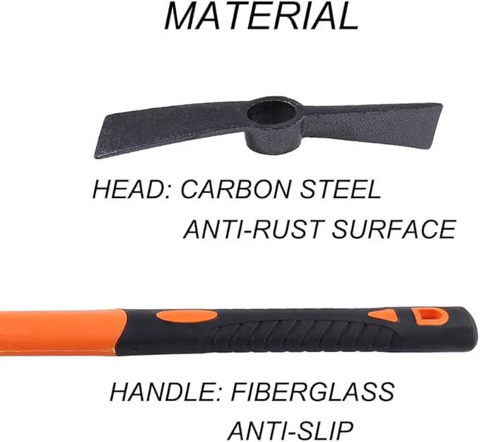 Dual Head Axe Hoe with Heavy Duty Forged Adze and Ergonomic Non-Slip Handle for Gardening, Hunting, Landscaping Outdoor 39mm/15-Inch by GreenHaven Gardens