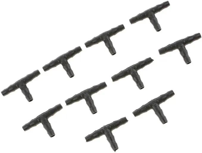 10PCS Micro Drip Irrigation System Dripper Tee Pipe Barb Hose Watering Garden by GreenHaven Gardens