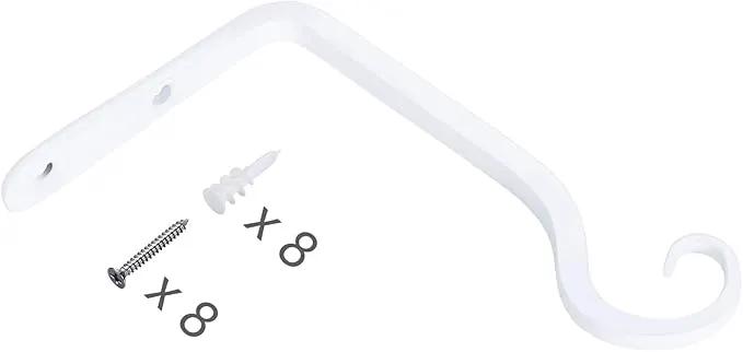 Mkono Hanging Plant Bracket 6 inch Metal Wall Plant Hook Decorative Plant Hanger for Bird Feeders, Planters, Lanterns, Wind Chimes, Home Decor Indoor Outdoor 4 Pack, White by GreenHaven Gardens