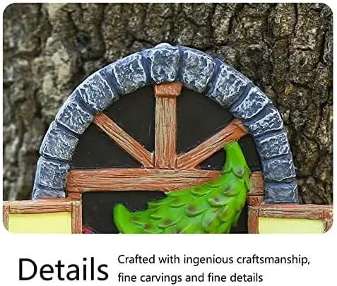 Whimsical Fairy Garden Gnome Statue, Tree Faces Decor Outdoor -5.9 Inch, Funny Garden Tree Decoration,Ideal Patio Yard Lawn Porch Decoration by GreenHaven Gardens