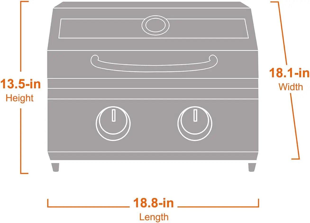 Portable Propane Gas Grill 2-Burner Tabletop Clearview® Monument Grills for Outdoor Camping Cooking, Two 15,000 BTU Burners, Stainless Steel, and Built-in Thermometer by GreenHaven Gardens
