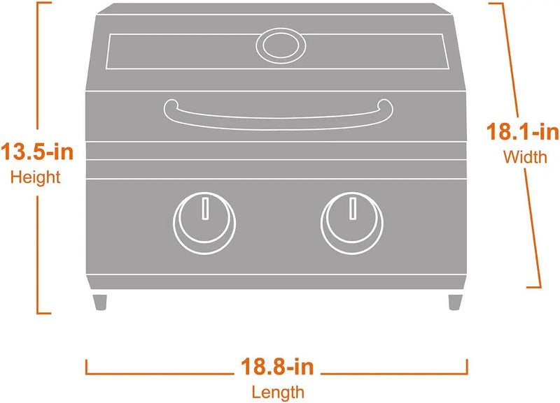Portable Propane Gas Grill 2-Burner Tabletop Clearview® Monument Grills for Outdoor Camping Cooking, Two 15,000 BTU Burners, Stainless Steel, and Built-in Thermometer by GreenHaven Gardens