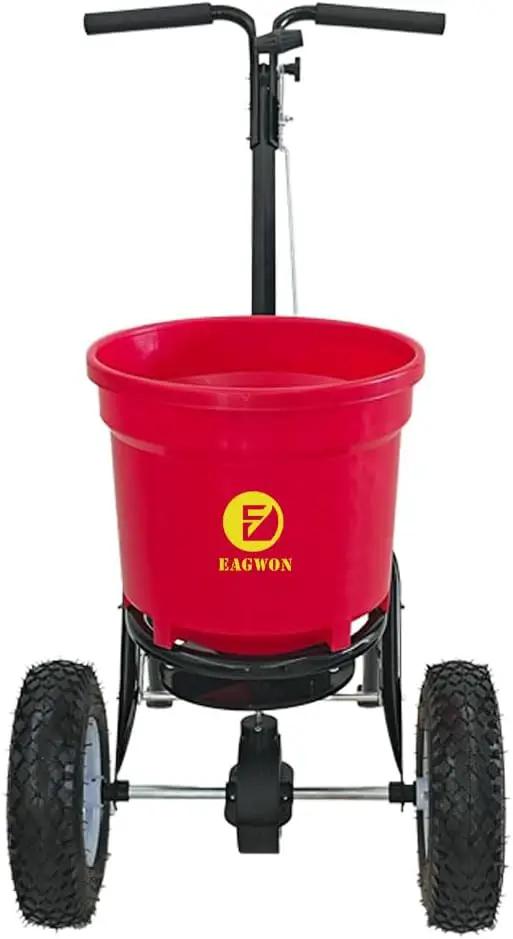 50lb Broadcast Spreader, Capacity Lawn Spreader & Fertilizer Spreader, Rustproof Poly Hopper, Adjustable Drop Rate, All-Terrain Pneumatic Tires, Epoxy-Coated Frame for Lawn Care, Red by GreenHaven Gardens