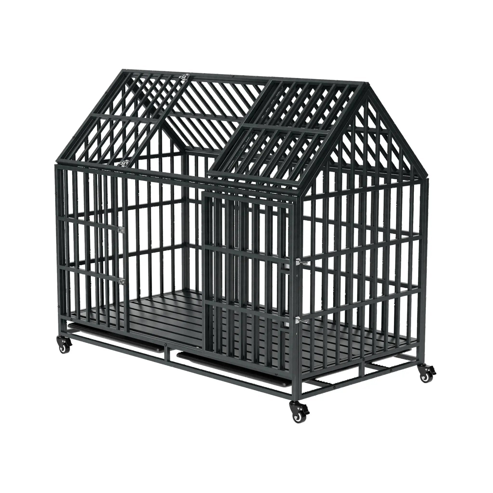 52-Inch Heavy-Duty Dog Crate With Roof Top Escape Proof Design (SAK90267) by SAKSBY WHOLESALE