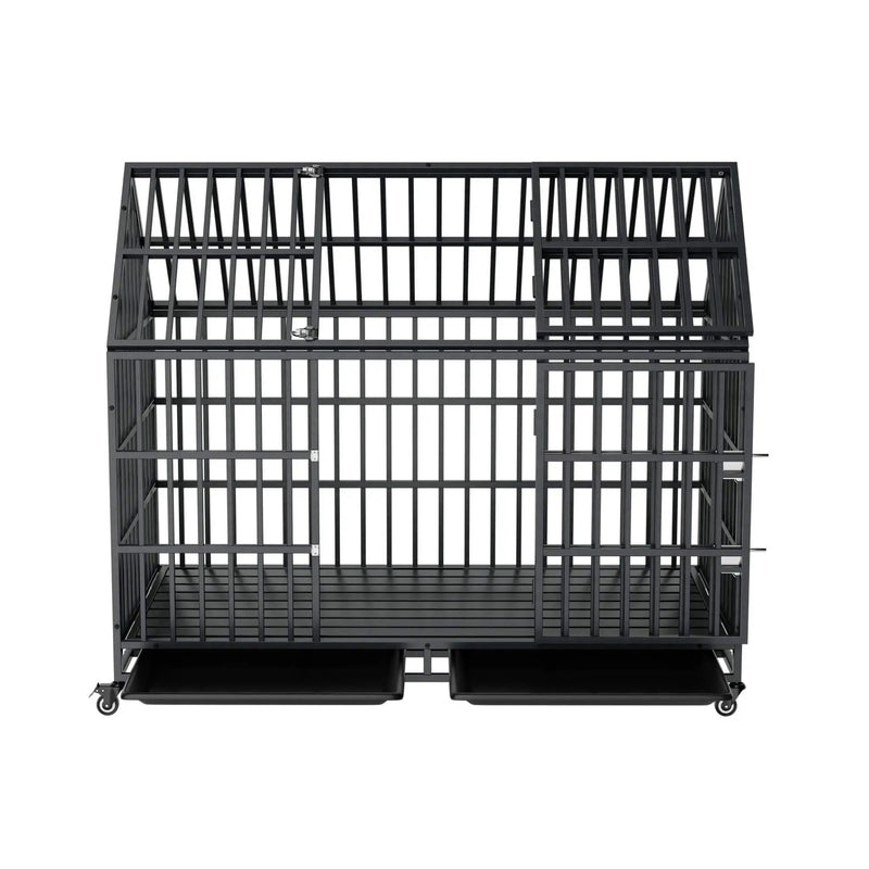 52-Inch Heavy-Duty Dog Crate With Roof Top Escape Proof Design (SAK90267) by SAKSBY WHOLESALE