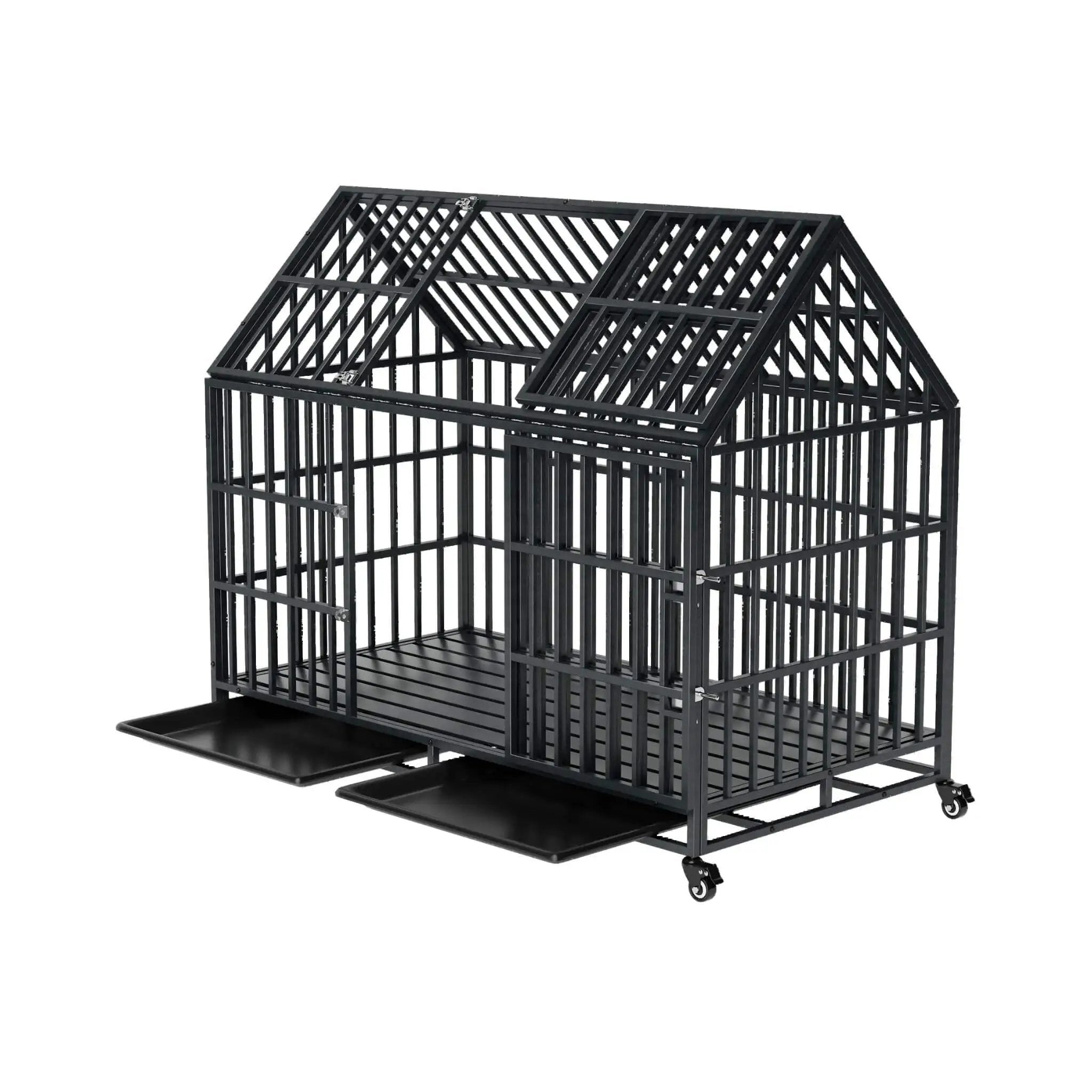 52-Inch Heavy-Duty Dog Crate With Roof Top Escape Proof Design (SAK90267) by SAKSBY WHOLESALE