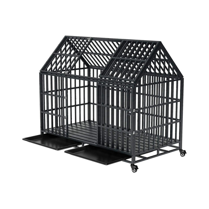52-Inch Heavy-Duty Dog Crate With Roof Top Escape Proof Design (SAK90267) by SAKSBY WHOLESALE