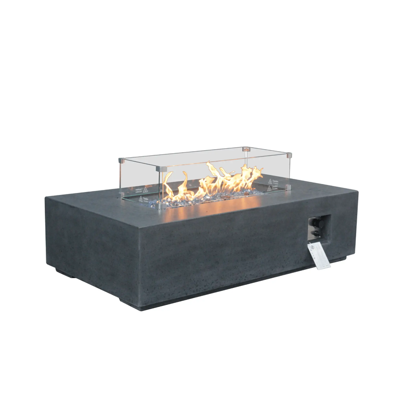 Alora 52" Outdoor Concrete Liquid Propane Rectangular Fire Pit Table (SAK84314) by SAKSBY WHOLESALE